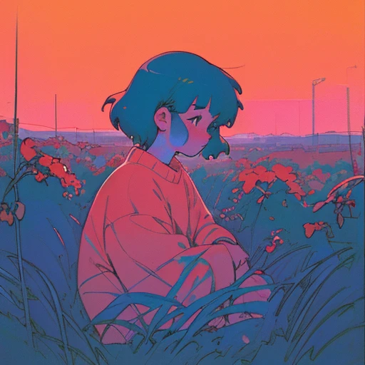 (((lofi aesthetic))), lofi aesthetic scenario, lofi vibes, cozy, summer, warm colors, lofi style, ((Lo-Fi artstyle))