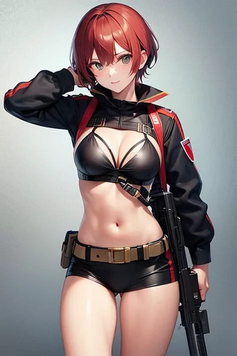 Soldier, bikini, guns