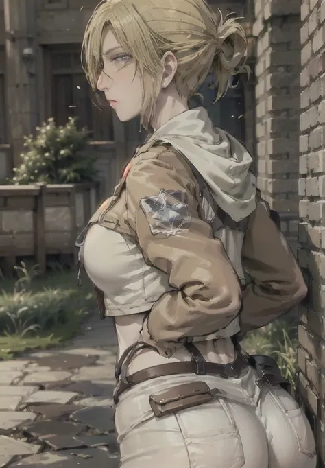 ((annie leonhart)),((velocity)),((Women stand)),Embarrassed,velocity,((classic dorm)),((One Woman)),her ass facing this way,fullbody, big ass,blue eye,detailed eyes,blushing))(​masterpiece:1.2、top-quality)、(the Extremely Detailed CG Unity 8K Wallpapers、ult...