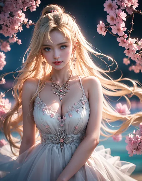 tmasterpiece，Highest image quality，super detailing，Best quality at best ,Extremely Delicately Beautiful, Very meticulous,Best quality at best, offcial art, extremely detaild的 CG unified 8k wallpapers, portrait photo of, The most beautiful look，blond hair b...