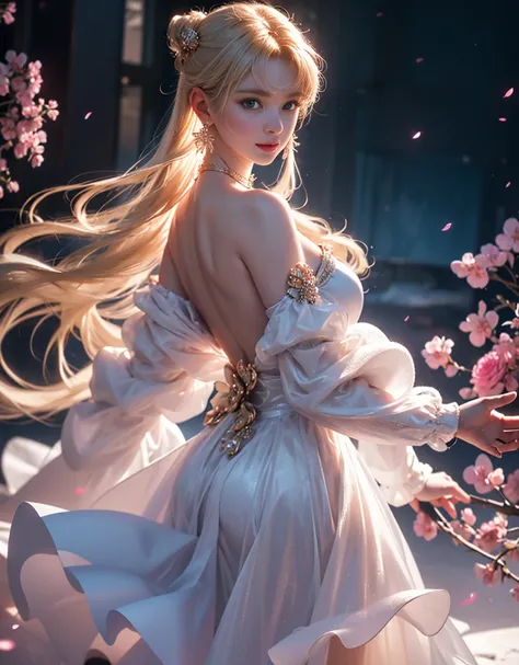 tmasterpiece，Highest image quality，super detailing，Best quality ,Extremely Delicately Beautiful, Very meticulous,Best quality, offcial art, extremely detaild的 CG unified 8k wallpapers, portrait photo of, The most beautiful look，blond hair blue eyes，Radiant...