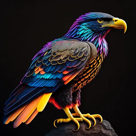 intricate and colorful, (digital painting:1.2) eagle, bright neon plumage, wings and talons extended, in the style of Germany Second World War, German Eagle, Nazi German Eagle, Waffen SS German Eagle, concept art, octane render, trending on artstation, neo...