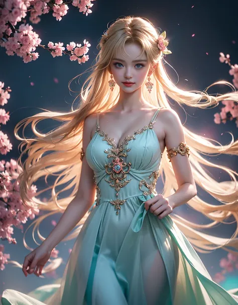 tmasterpiece，Highest image quality，super detailing，Best quality at best ,Extremely Delicately Beautiful, Very meticulous,Best quality at best, offcial art, extremely detaild的 CG unified 8k wallpapers, portrait photo of, The most beautiful look，blond hair b...