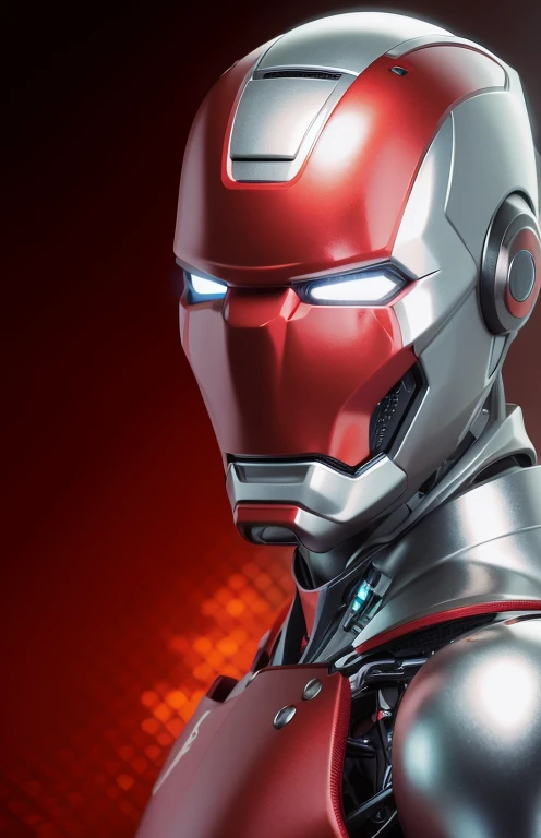 um close de um capacete prateado e vermelho do homem de ferro, Retrato do Homem de Ferro, super rendered in octan render, octan render ", octan render", super detailed octan render, Iconic character of high detail, Altamente detalhadoed octan render, Altam...