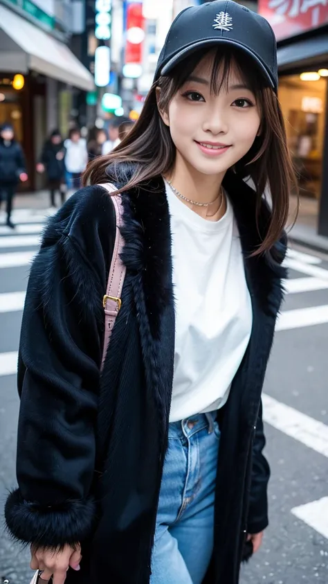 Best-quality, Masterpiece, Ultra-High-Resolution, (Photorealistic:1.4), Raw-Photo, Extremely-Details, Perfect-Anatomy, Ultra-Detailed, 

1girl, 16-years-old, the most famous Japanese idol, grinning, in Tokyos main street, ((((walking while taking cocaine))...