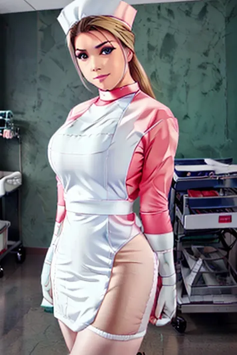 nurse uniform,hospital, latex nurse suit,nurses,busty,elbow gloves,labcoat,silverhair woman,azure eyes , gigantic boobs ,medical...