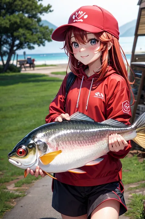 kawaii　femele　red fishingwear