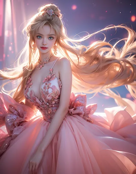 tmasterpiece，Highest image quality，super detailing，Best quality ,Extremely Delicately Beautiful, Very meticulous,Best quality, offcial art, extremely detaild的 CG unified 8k wallpapers, portrait photo of an, The most beautiful look，blond hair blue eyes，Radi...