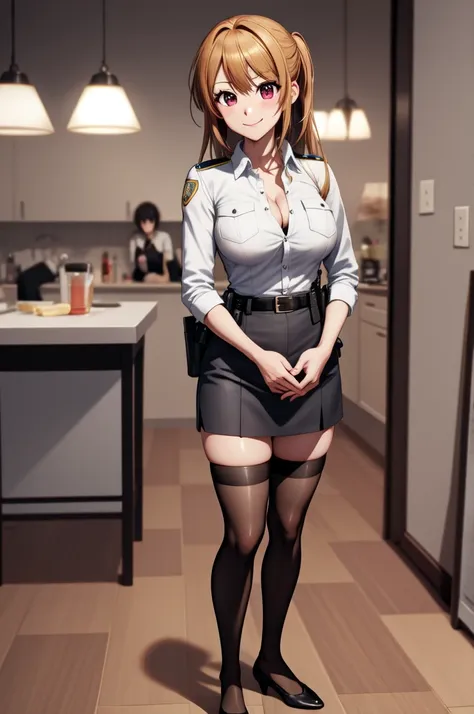 anime, beautiful face, highly detailed face, 2 accurate legs detailed eyes, highly detailed background, perfect lighting, accurate arms, accurate hands, accurate fingers, full body, 1girl, solo, ruby hoshino, oshi no ko, indoors, detailed heels, black deta...