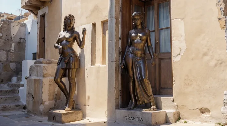 create a female statue from Greece