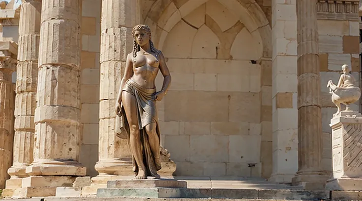 create a female statue from ancient Greece