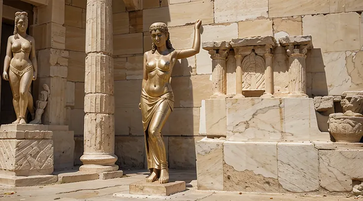 create a female statue from ancient Greece