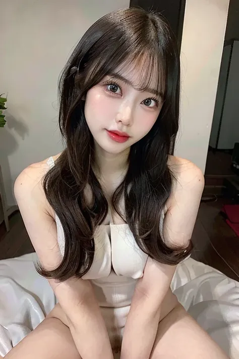 best qualtiy，4K，japan woman，25-years old, hyper realisitc，1girll，(((naked)))，(((slicked hair))),，Super Detailed Face，hyperdetailed lips，Detailed eyes，Please make eye contact with the camera,Bewitching body,Blown hair,The whole body is sweaty, Mature Woman,...