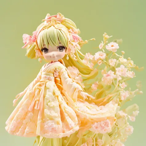 nendoroid, 3D, june brides, happy smile, wedding dress, cool girl, very gorgeous dress, large-scale murals, Japanese festival, multilayered dimensions, short hair, playful and colorful depictions, anime inspired, ultra detailed background, dynamic angle, -...