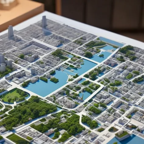 3d citymap on a table