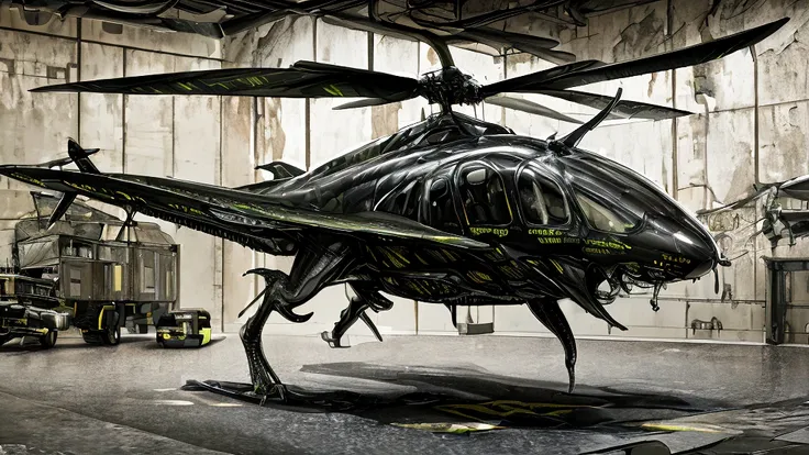 extremely detailed background of military base, HD, photorealistic, masterpiece, digital art, CGI, liquid metal nanomachine ooze coating, male human helicopter aeromorph hybridization transformation, inside military compound, cyberpunk, vehicle transformat...