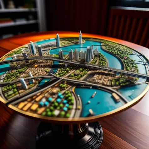 3d citymap on a table