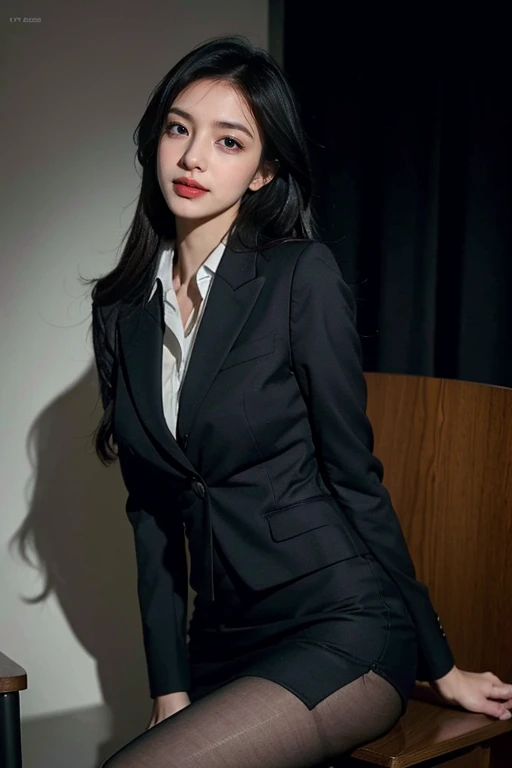 (Masterpiece), ((Best Quality)), (Masterpiece,Best Quality,offcial art,Extremely detailed CG unity 8k wallpaper), (Studio Supplies:1.3), Beauty Photography, miss，Solo,Elegant upper-class elite secretary in a business shirt,Perfect look，Double eyelid eyes，d...