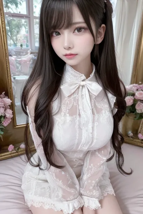 ( nsfw,Furry, japan girl),(Best quality,A high resolution,Ultra-detailed,Realistic:1.37),Beautiful detailed eyes,beautiful detailed lips,Extremely detailed eyes and face,long eyelasher,with its soft fur,black hair,Natural sunlight,bedroom,Pastel colors,Pea...