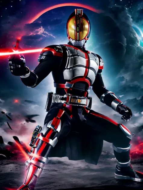 kamen rider (saber) , hero , man , armor suit (lion Armor Cloth), guardian , earth background , cosmo power of ground lion