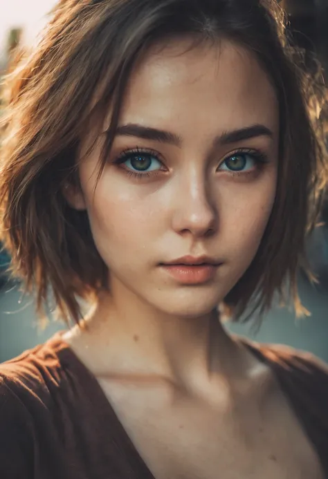 cinematic photo of instagram photo, anime, portrait photo of russian 1girl, 24 y.o, cute face, colorful, perfect face, natural skin, cleavage, hard shadows, film grain. highly detailed, professional, gritty, sharp focus, high budget hollywood movie