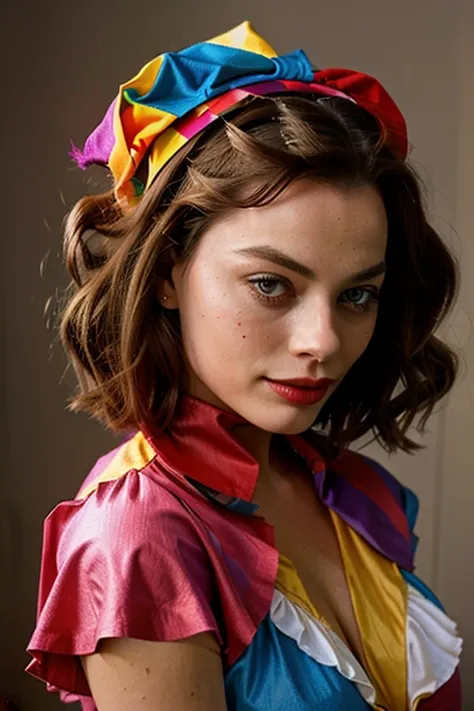 Margot Robbie dressed as a clown