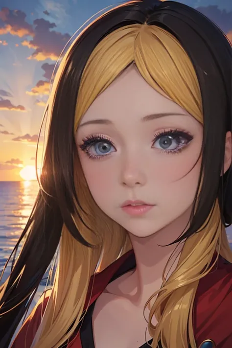 (best quality,4k,8k,highres,masterpiece:1.2),ultra-detailed,(realistic,photorealistic,photo-realistic:1.37),anime,woman,girl,beautiful detailed eyes,beautiful detailed lips,extremely detailed eyes and face,longeyelashes,cartoon,sunset,cartoon scene,cartoon...