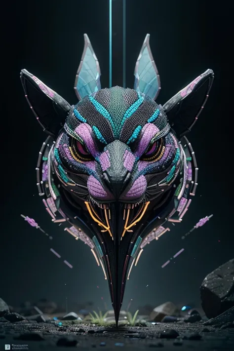 Future genetic engineering will incorporate living organisms into your artwork, Coberto por fauna, flora. Alebrije, master part, hiper HD, Axonometric view, Selvas. Cyberpunk