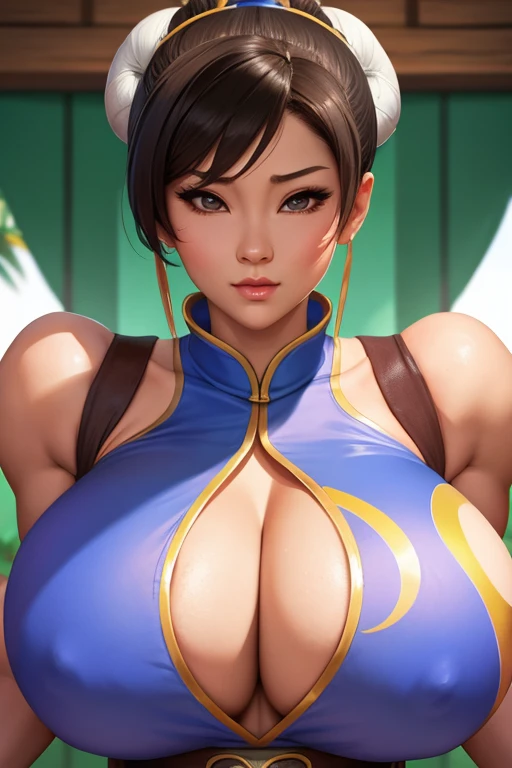 chun li, huge breast