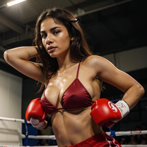 Brazilian babe in a boxing ring