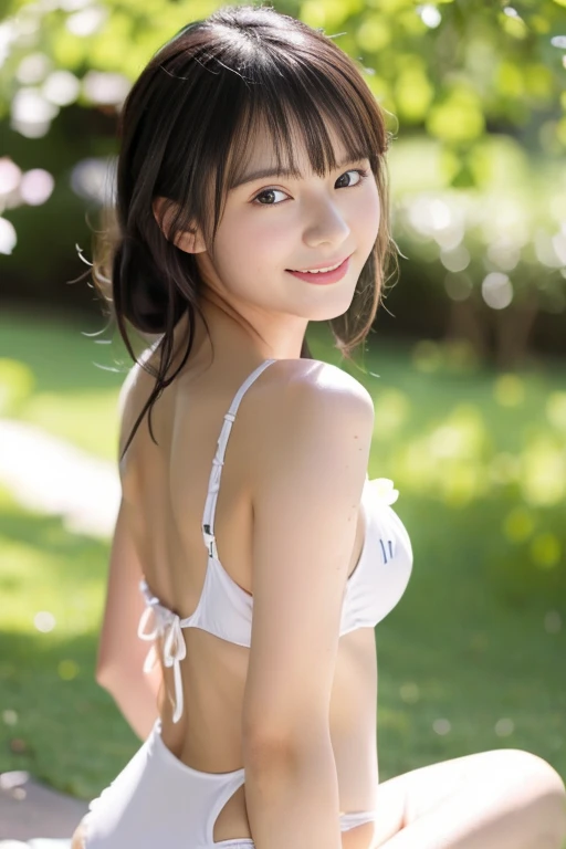 (((​masterpiece))), (One beautiful Japan girl, Pure and innocent，kawaii) ，超A high resolution, Realistic, ultra-detailliert, 8K,top-quality, Extremely detailed, A slender,very beautiful japanese girl, Detailed face:1.3), (hair tied up，A dark-haired :1.4), (...