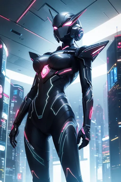 preading legs　Shot from (Gubes Style Cyber Futuristic City, High-quality CG, Multiple characters, complex scenes, Full of competitive atmosphere, Emphasis on futurism and technology, full of colour, Rich details, Tough Line, And frantic character expressio...