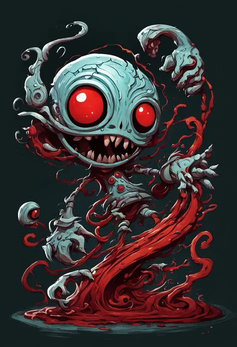 2D, monster, creepy,,  (style of Skottie Young:1.3) 
Aberration Elemental swirling silver and red and holding ancient grudges