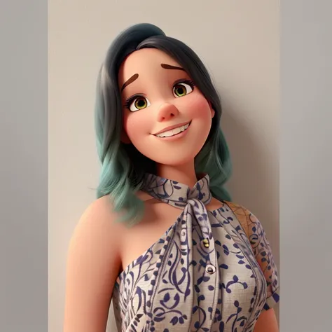 Um mulher estilo disney pixar, alta qualidade, melhor qualidade