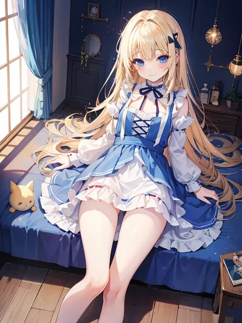 alice in the wonderland、cute little、a miniskirt、a blond、No panties、Wavy Hair、blue eyess、teens girl、12year old、all-fours、オマンコ、Wet、Sigh、、s ass、s assを画面に向けて、with spreading legs、Spread by hand、Happy、A smile、Apron Dresses、a miniskirt、NSFW、、shairband、No pantur n...