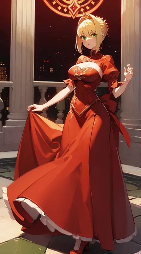 (((Nero Claudius Fate))),((Red long dress))