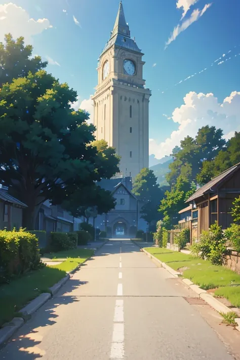 (best quality,4k,8k,highres,masterpiece:1.2),ultra-detailed,(realistic,photorealistic,photo-realistic:1.37),landscape,Ghibli Studios sunlit,countryside scenery in anime style,beautiful and peaceful anime scene,Makoto Shinkais sincere touch,anime scenery,be...