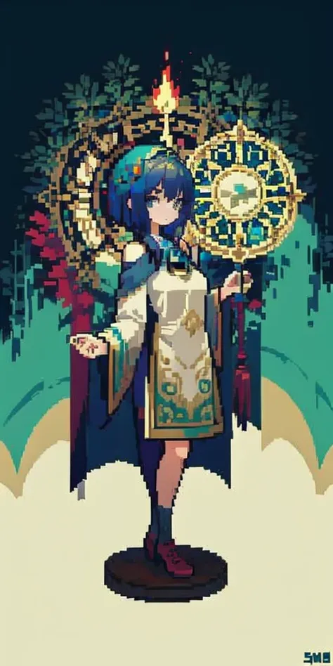 ((masterpiece)), top quality, (best quality), (hight delail) ,pixel art, 1girl, full body