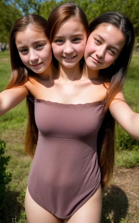 2heads, two headed girl, (a 13 year old girl and a 16 year old girl:1.5), (a blonde and a redhead:1.3), (european:1.5)