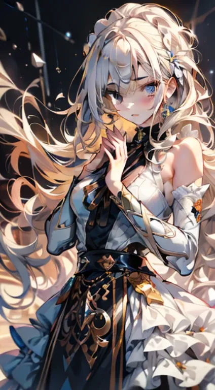 Official art, ヨーロッパの​masterpiece女性,, pale silver hair , azure eyes, (​masterpiece、top-quality、hight resolution: 1.4),in 8K, Anime Art Nouveau, highly detailed exquisite fanart, anime fantasy illustration, clean detailed anime art, detailed anime art, sharp...