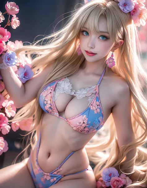 tmasterpiece，Highest image quality，super detailing，Best quality ,Extremely Delicately Beautiful, Very meticulous,Best quality, offcial art, extremely detaild的 CG unified 8k wallpapers, portrait photo of an, The most beautiful look，blond hair blue eyes，Radi...