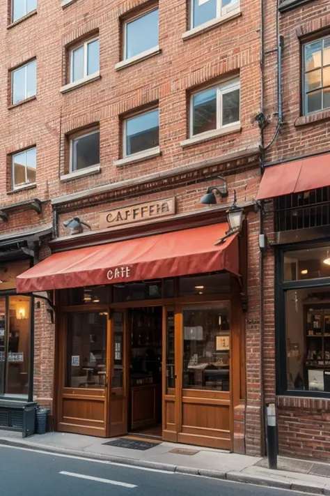 Cafe with red brick exterior