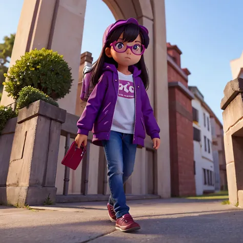 12 year old girl with purple glasses