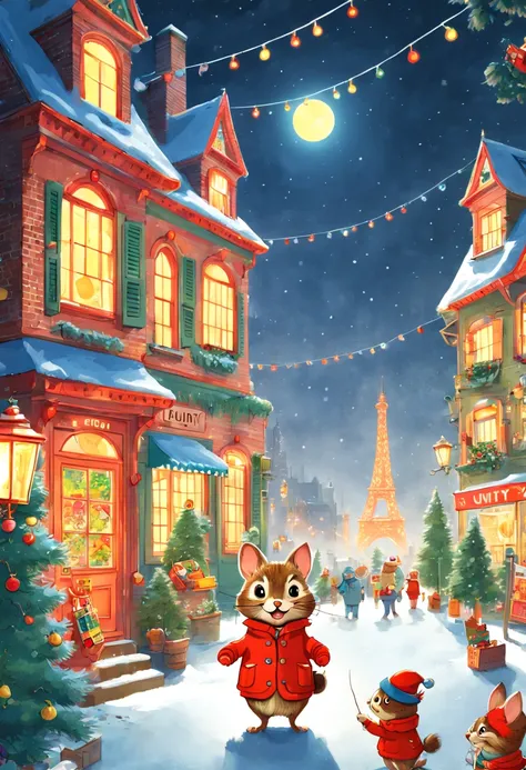 by Richard Scarry, night, happy new year, enhance, intricate, (best quality, masterpiece, Representative work, official art, Professional, unity 8k wallpaper:1.3)