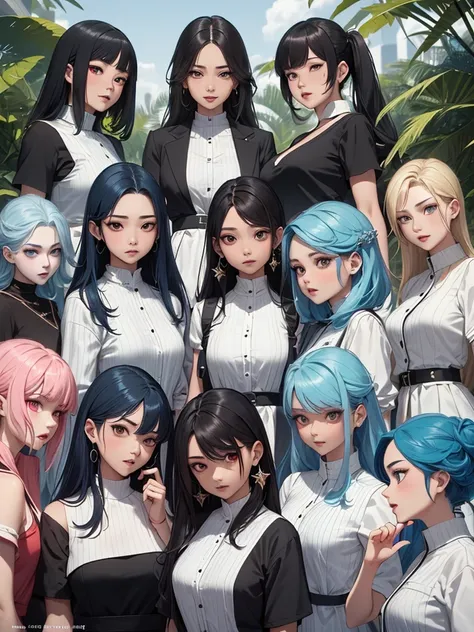 ((master-piece)),(((bestquality))),(Character design sheet, Same character.., Front, side), A Beautiful Girl,blue colored hair, albio, Red Eyes, long-haired, annoyed, ใบFrontเท่านั้น, Separate from each other.., fins, balance, jewelry, sharpt teeth, shouti...