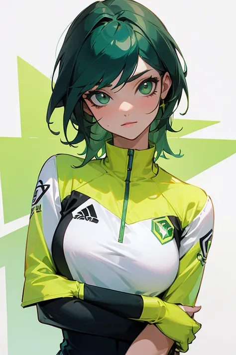 quero um avatar feminino com roupas verdes sigla F7T , ela faz parte de um time de esportes