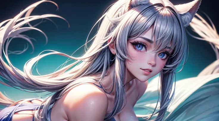 Cinematic footage, full medium closeup, a gorgeous 18-year-old kemonomimi woman soft pale skin, cute and youthful face, well-defined eyebrows, delicate nose, plump and round lips 1.4, ultra-detailed,  

photo-realistic, depth of field, cinematic lighting, ...