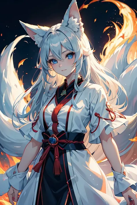 mizuki, kitsune is a nine-tailed fox, is a magical entity whose origin dates back to ancient times. with ancient wisdom and a de...