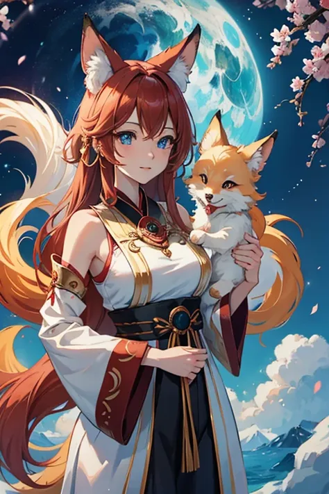 mizuki, kitsune is a nine-tailed fox, is a magical entity whose origin dates back to ancient times. with ancient wisdom and a de...