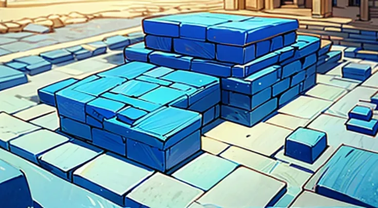 (masterpiece), ancient egyptian city made of blue stone, (blue stone bricks)